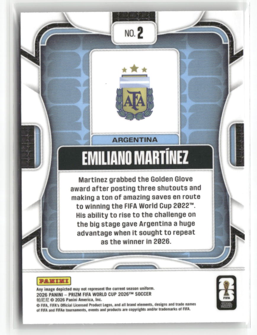2026 Panini Prizm FIFA World Cup #2 Emiliano Martinez
