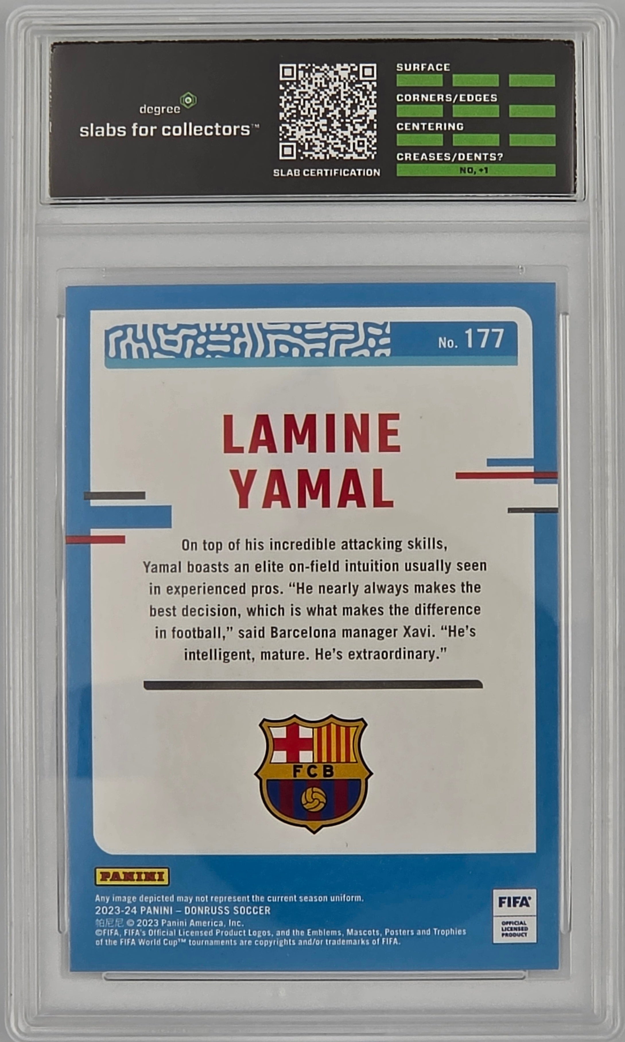 2023-24 Donruss #177 Lamine Yamal Degree 10 GEM Mint