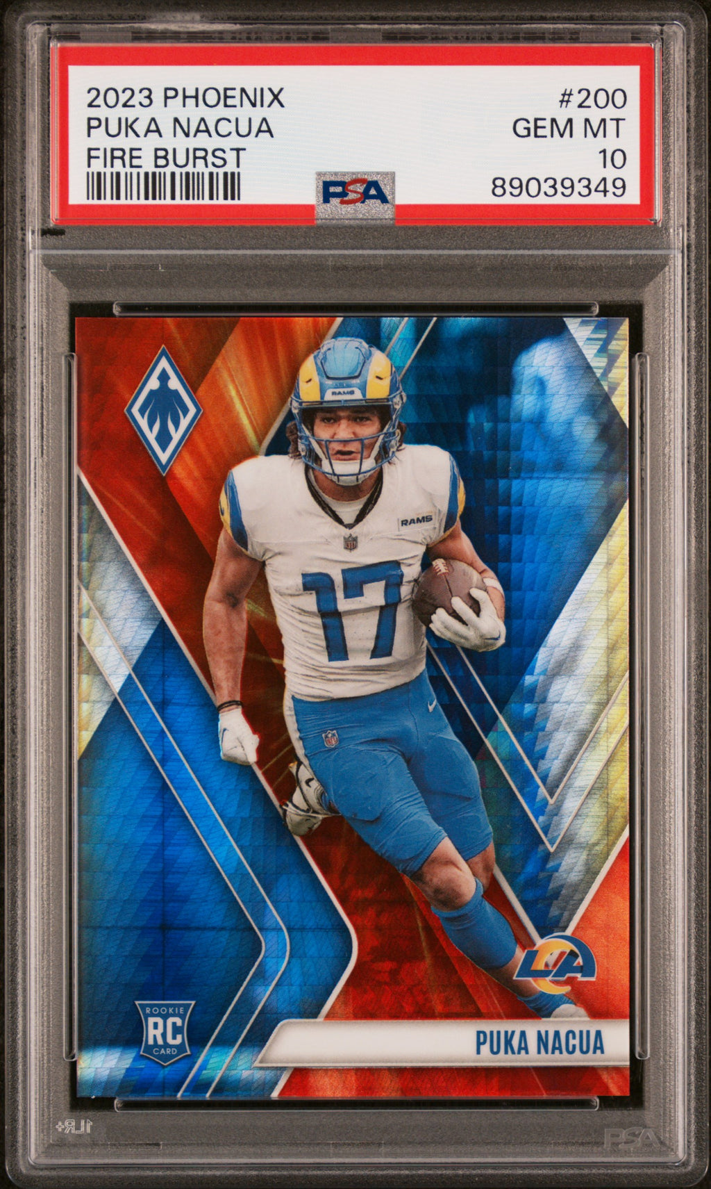 2023 Panini Phoenix #200 Puka Nacua Fire Burst PSA 10 #/340