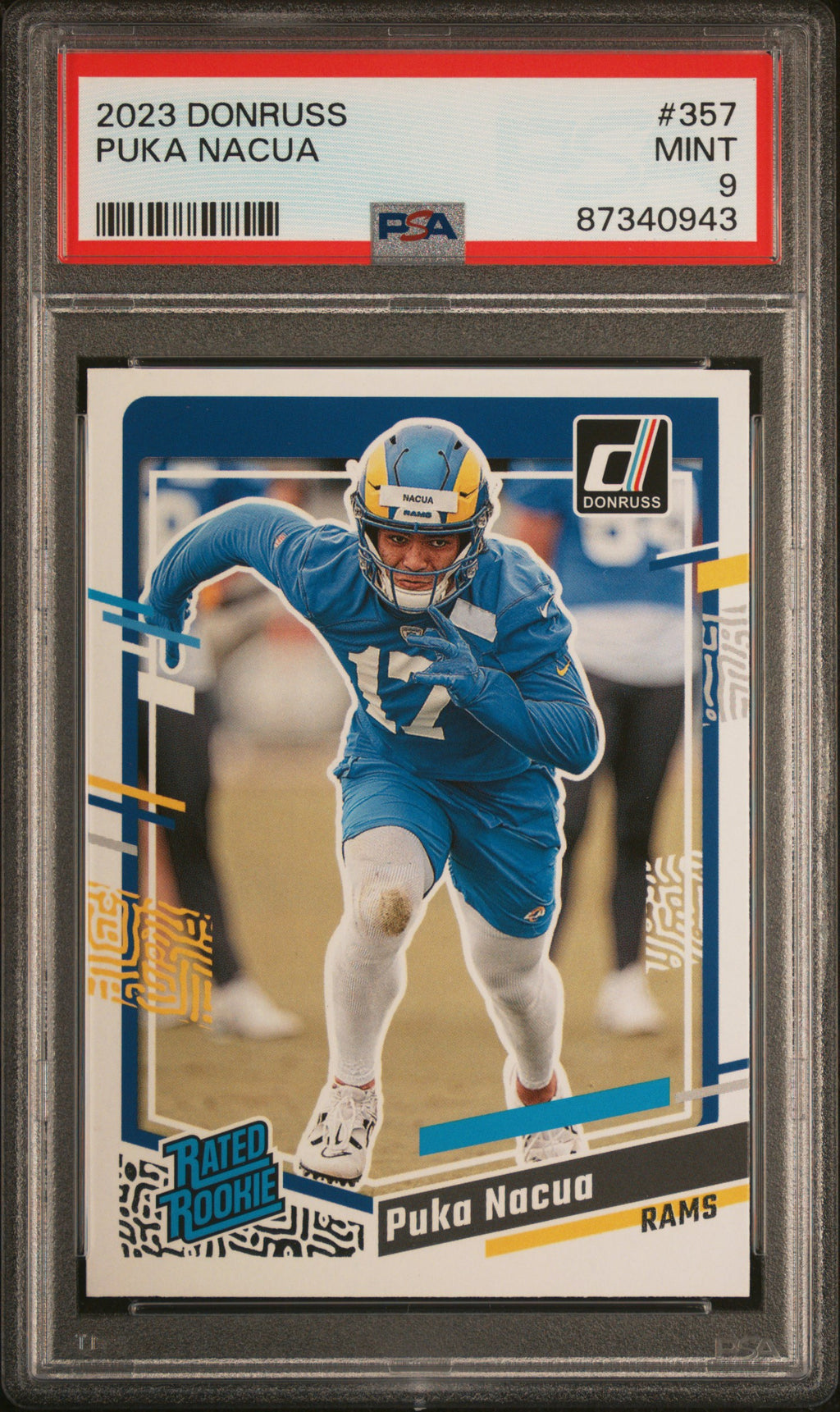 2023 Donruss #357 Puka Nacua PSA 9