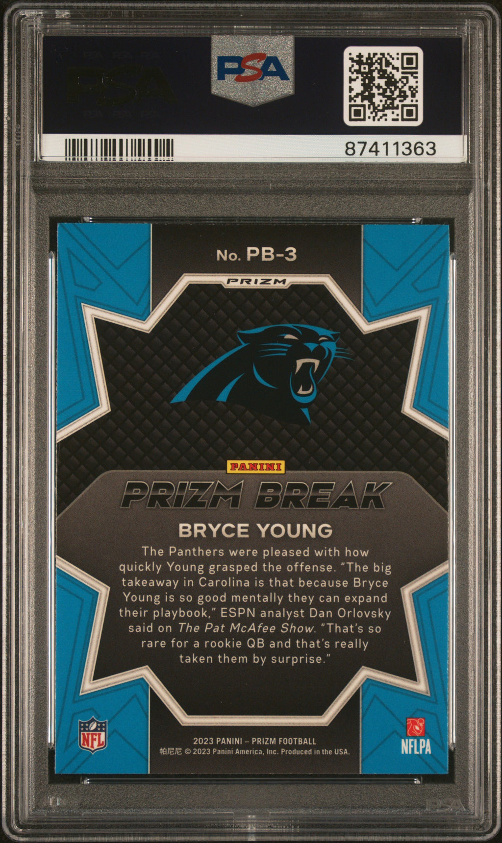 2023 Panini Prizm #PB-3 Bryce Young Prizm Break Prizms Silver PSA 10