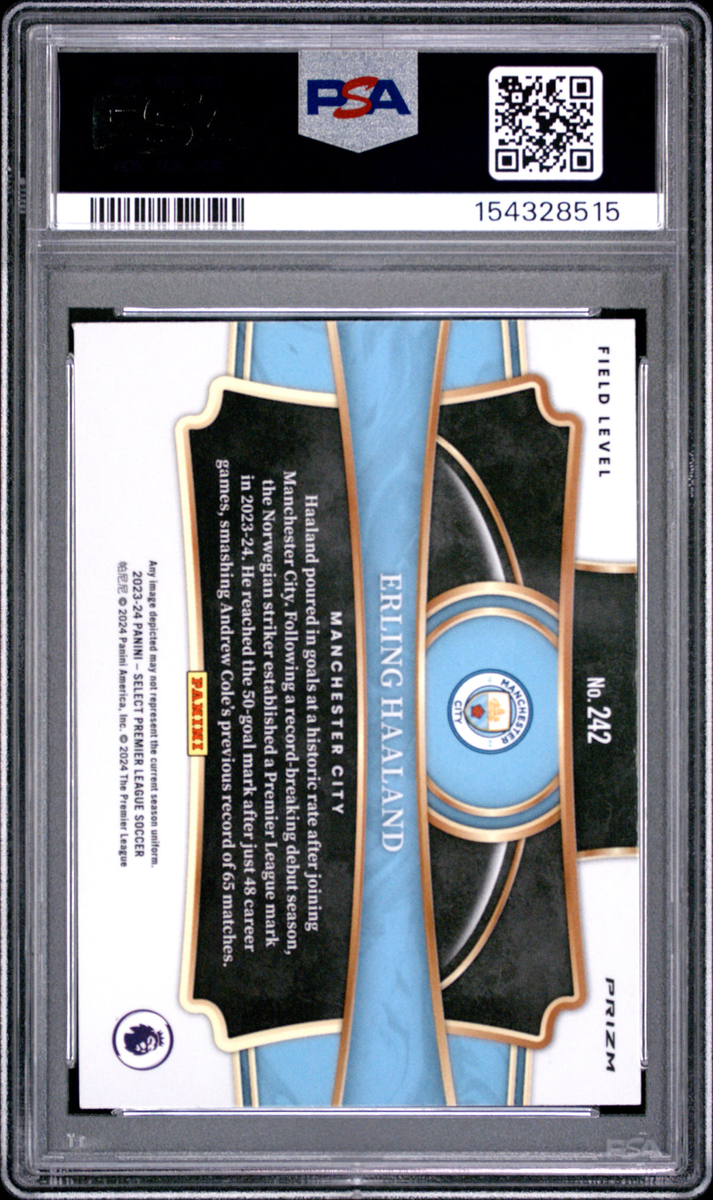 2023-24 Panini Select Premier League #242 Erling Haaland Red Ice PSA 10