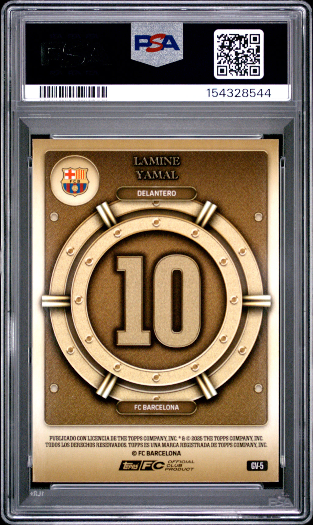 2025-2026 Topps Fc Barcelona  Gold Limited Edition #GV-5 Lamine Yamal PSA 9