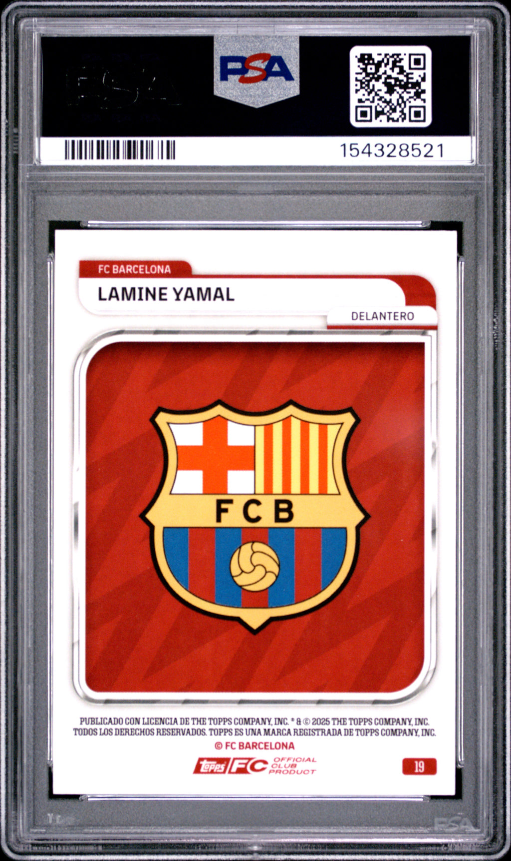 2025-26 Topps FC Barcelona Collector Tin #19 Lamine Yamal Tan PSA 10 #/325