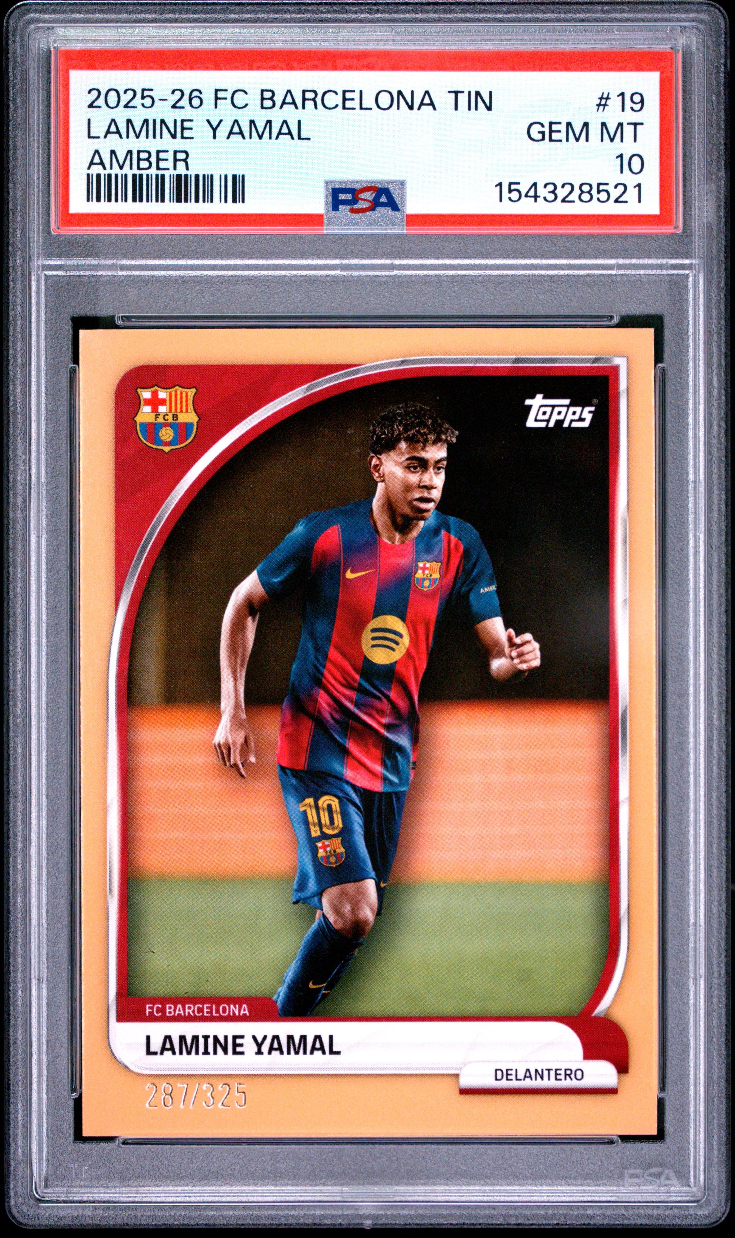 2025-26 Topps FC Barcelona Collector Tin #19 Lamine Yamal Tan PSA 10 #/325