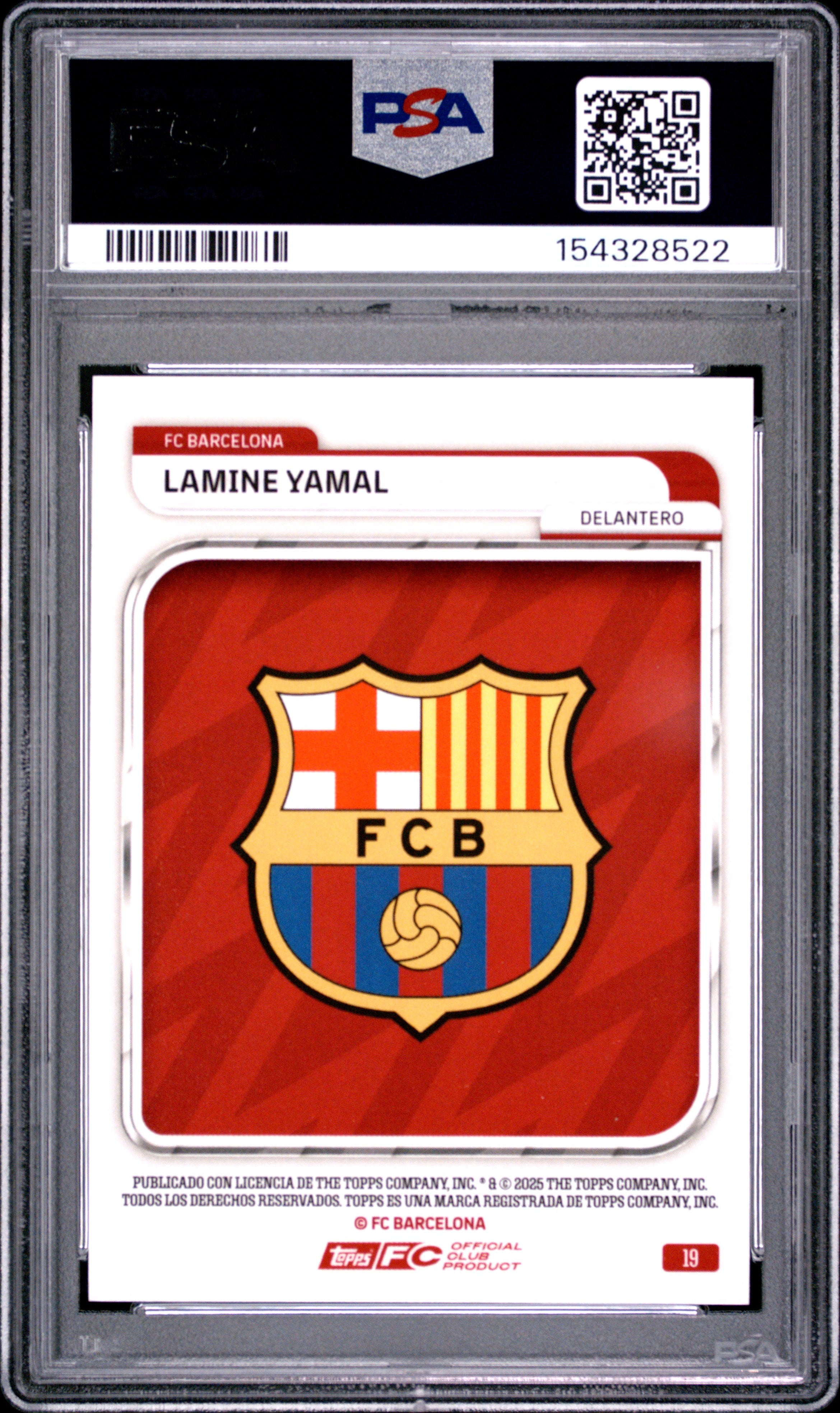2025-26 Topps FC Barcelona Collector Tin #19 Lamine Yamal Blue PSA 10 #/150