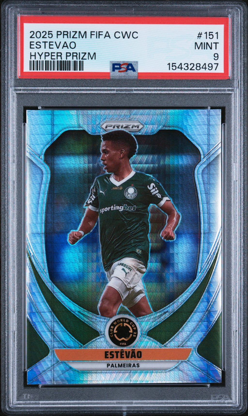 2025 Panini Prizm FIFA Club World Cup #151 Estevao Hyper Prizms PSA 9