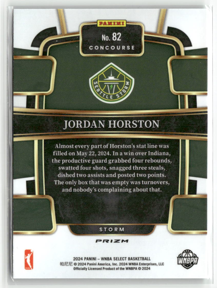 2024 Panini Select WNBA #82 Jordan Horston Prizms Green Ice