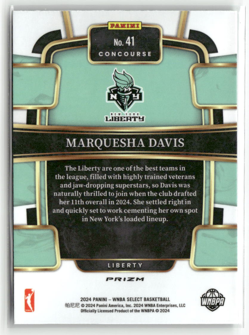2024 Panini Select WNBA #41 Marquesha Davis Prizms Green Ice
