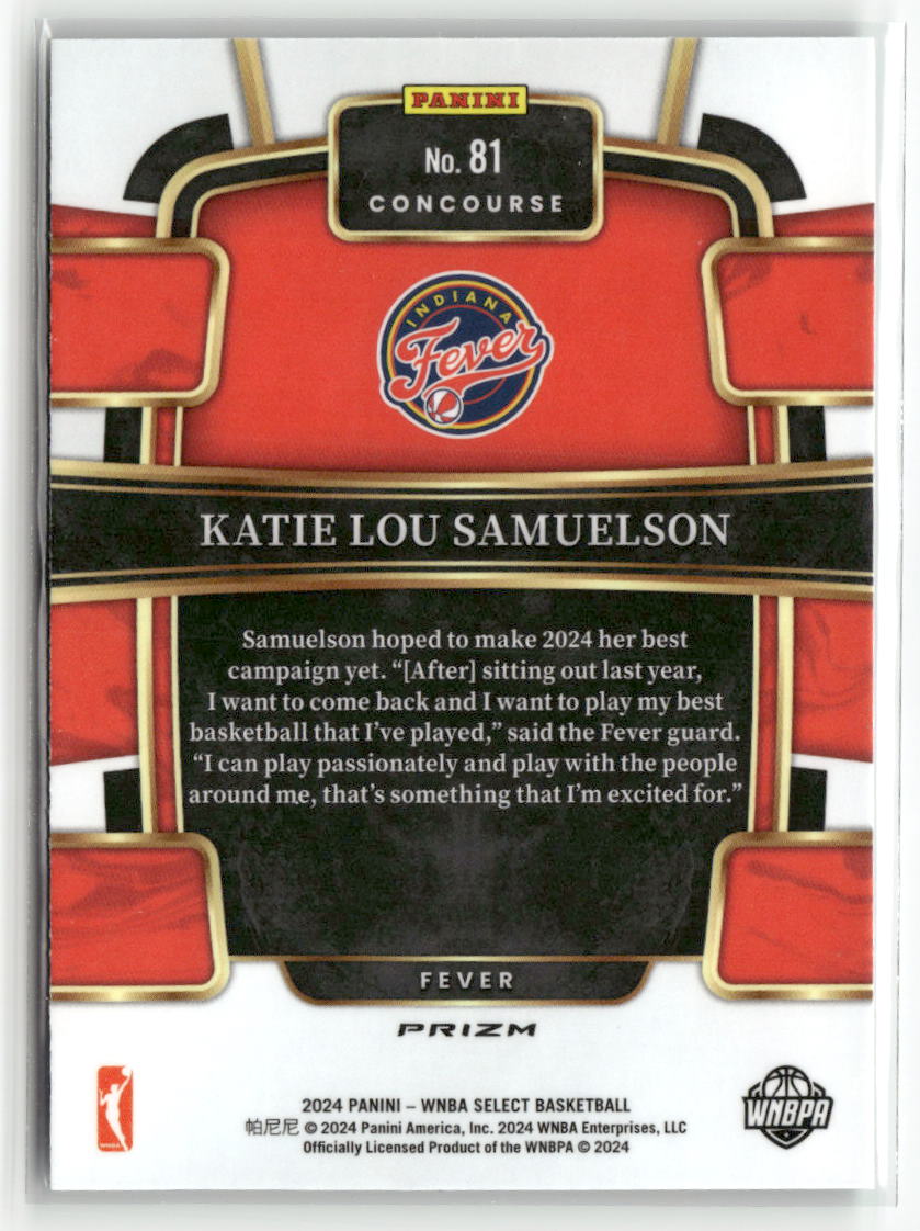 2024 Panini Select WNBA #81 Katie Lou Samuelson Prizms Green Ice
