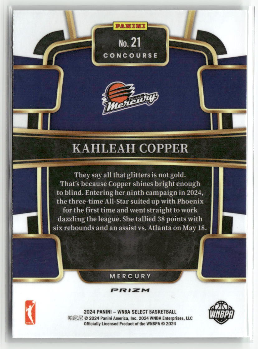 2024 Panini Select WNBA #21 Kahleah Copper Prizms Green Ice