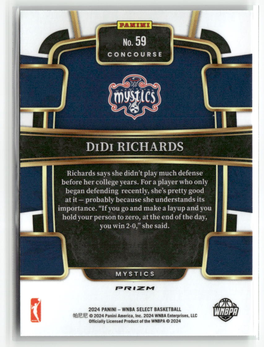 2024 Panini Select WNBA #59 DiDi Richards Prizms Green Ice