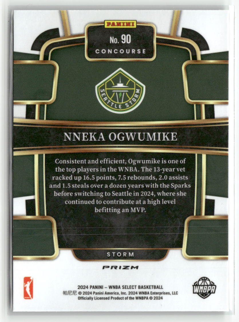 2024 Panini Select WNBA #90 Nneka Ogwumike Prizms Green Ice