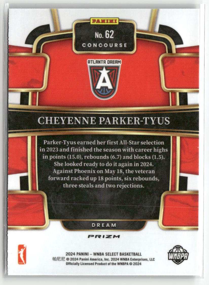2024 Panini Select WNBA #62 Cheyenne Parker-Tyus Prizms Green Ice