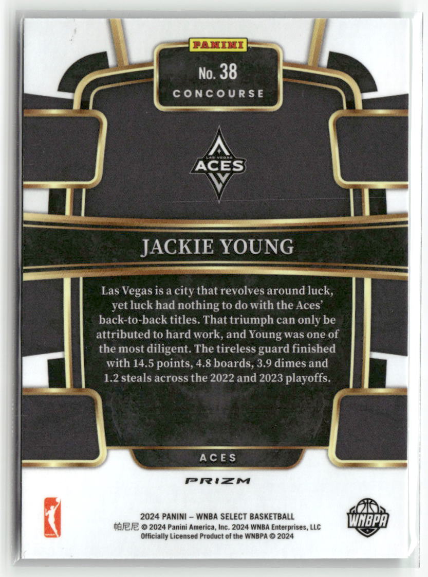 2024 Panini Select WNBA #38 Jackie Young Prizms Green Ice
