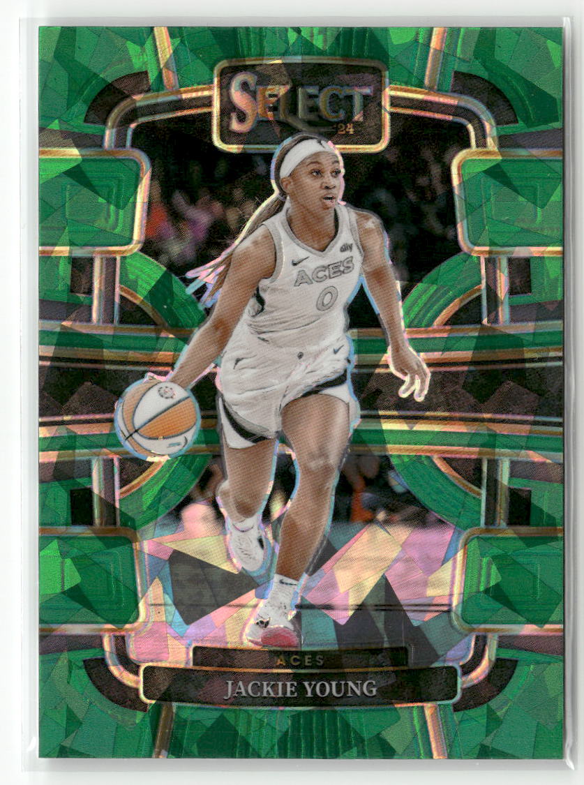 2024 Panini Select WNBA #38 Jackie Young Prizms Green Ice