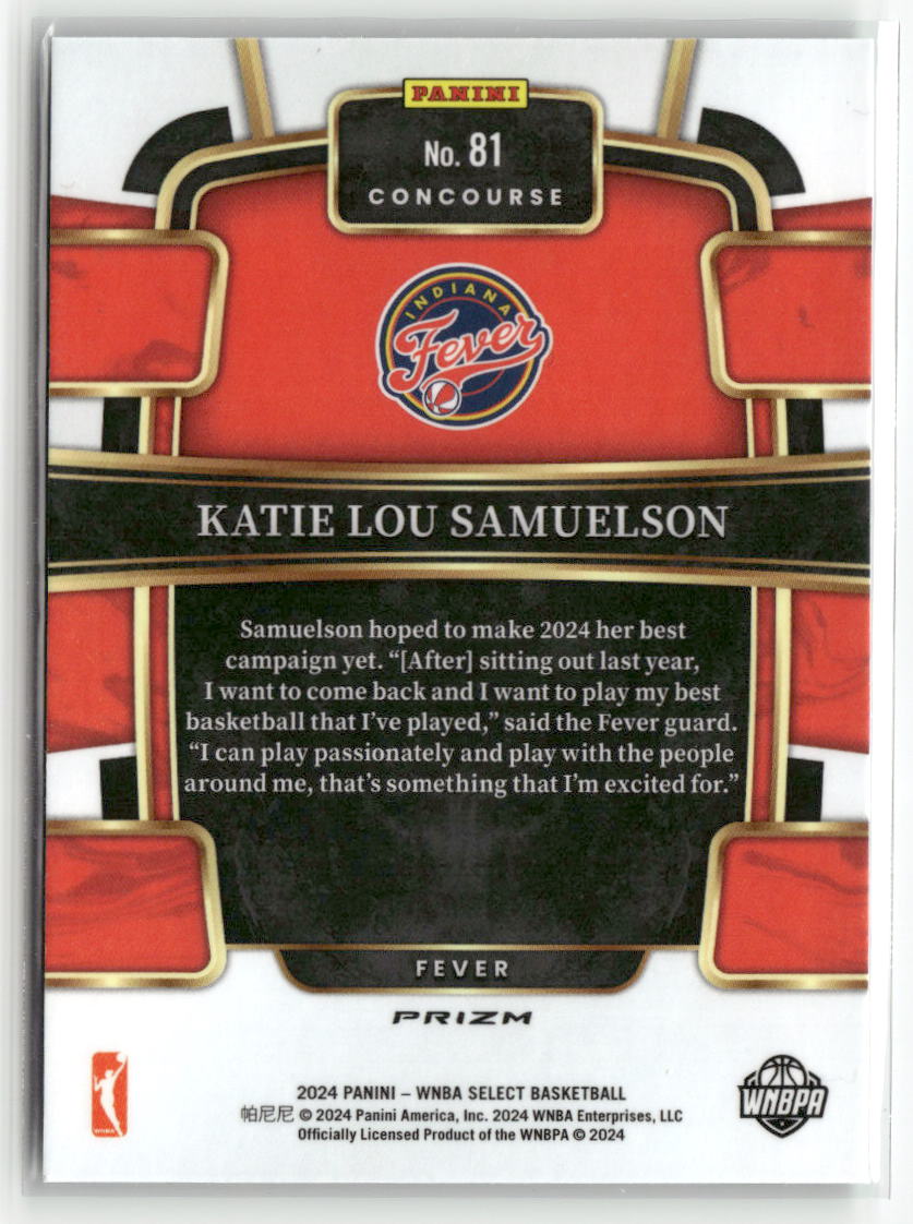 2024 Panini Select WNBA #81 Katie Lou Samuelson Prizms Green Ice