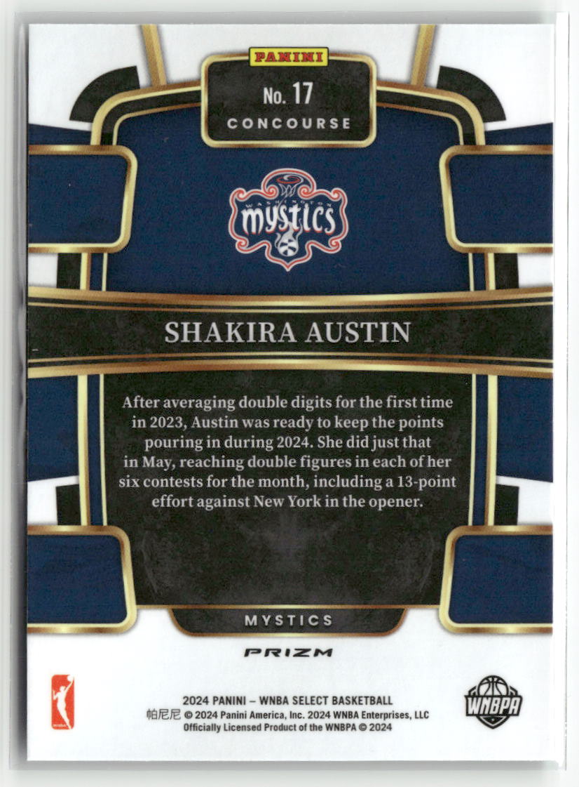 2024 Panini Select WNBA #17 Shakira Austin Prizms Green Ice