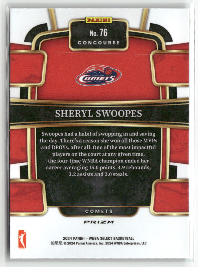 2024 Panini Select WNBA #76 Sheryl Swoopes Prizms Green Ice