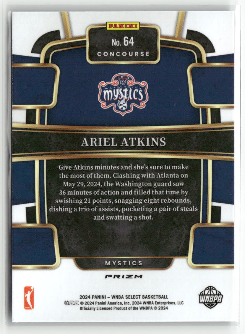 2024 Panini Select WNBA #64 Ariel Atkins Prizms Green Ice