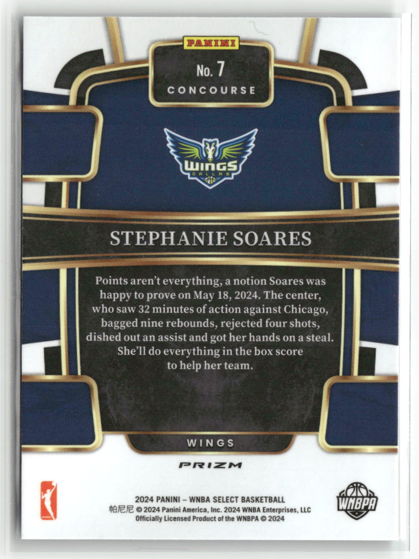2024 Panini Select WNBA #7 Stephanie Soares Prizms Green Ice