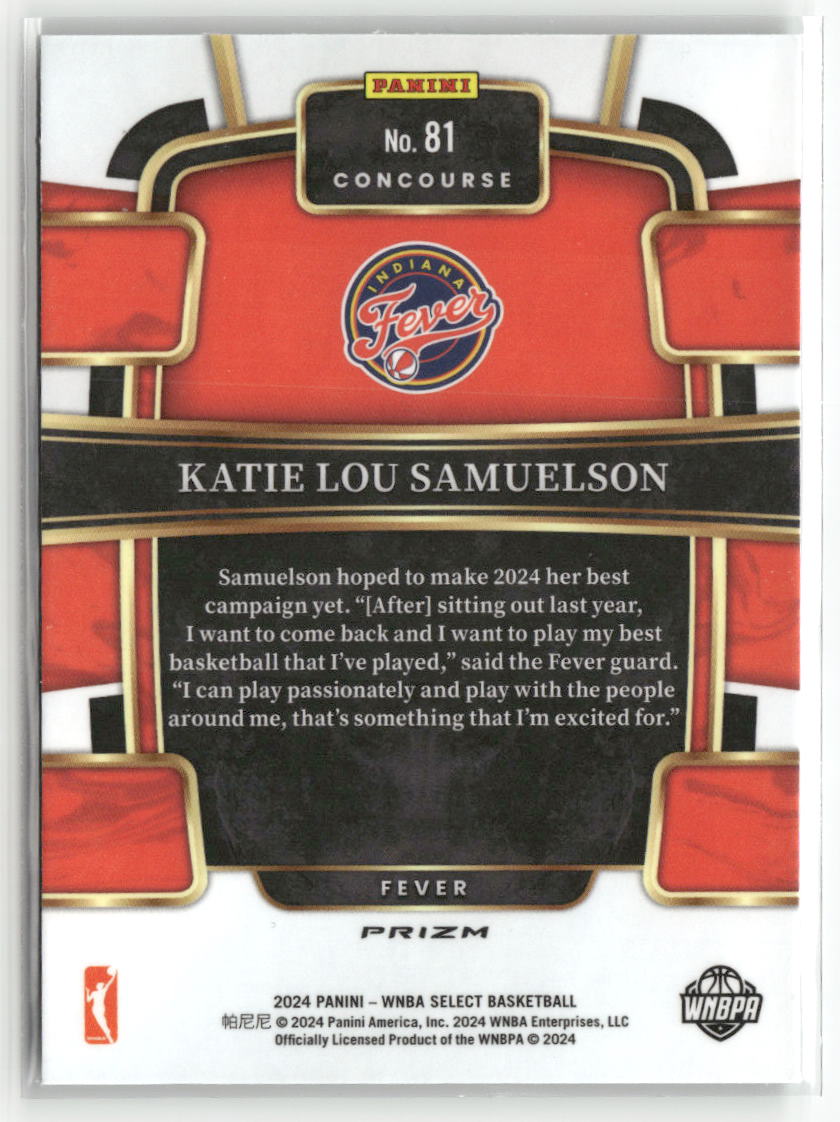 2024 Panini Select WNBA #81 Katie Lou Samuelson Prizms Green Ice