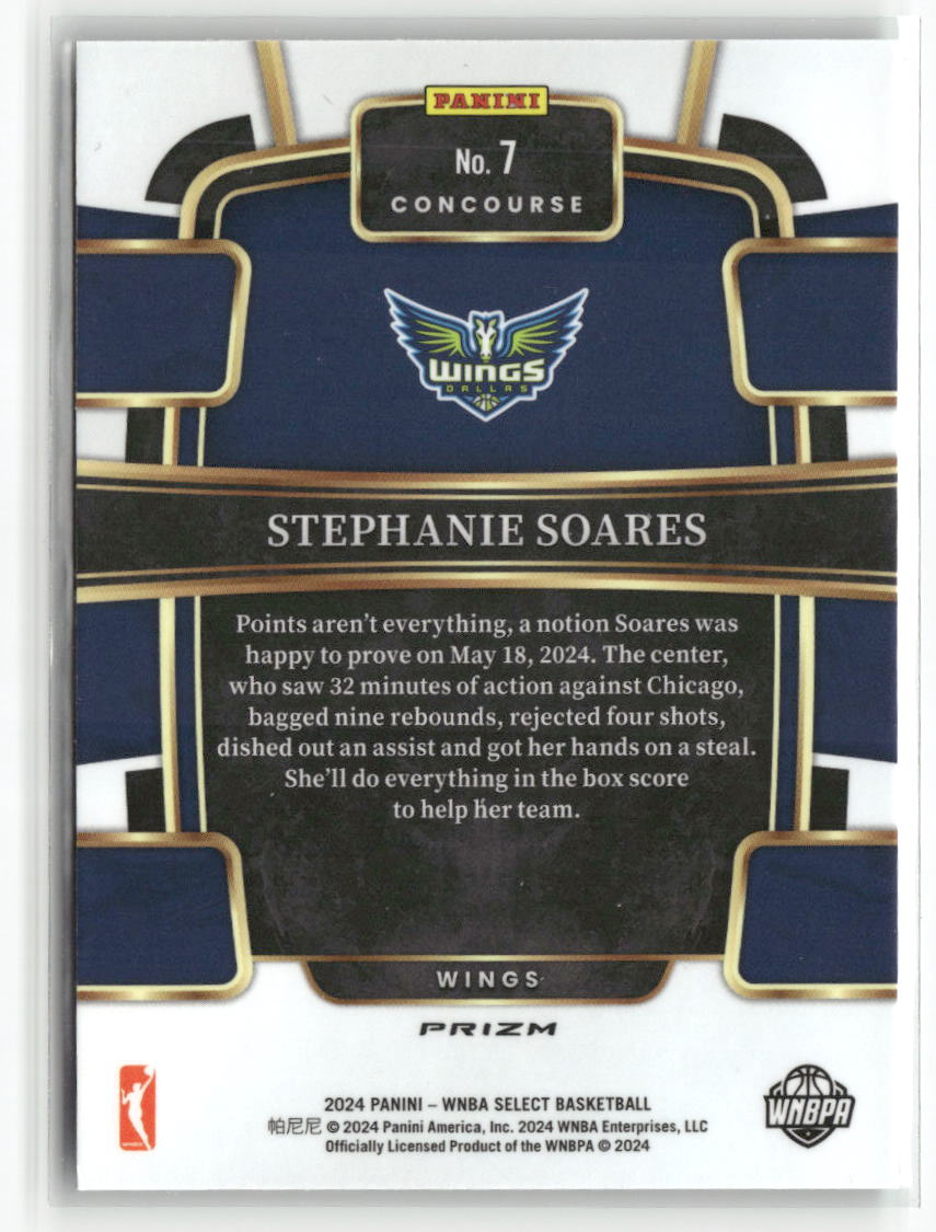 2024 Panini Select WNBA #7 Stephanie Soares Prizms Green Ice