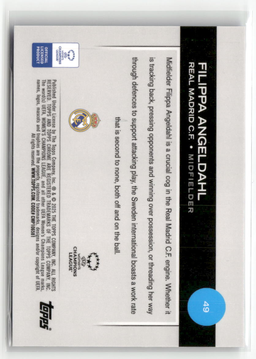 2024-25 Topps Chrome Sapphire UEFA Women's Champions #49 Filippa Angeldahl