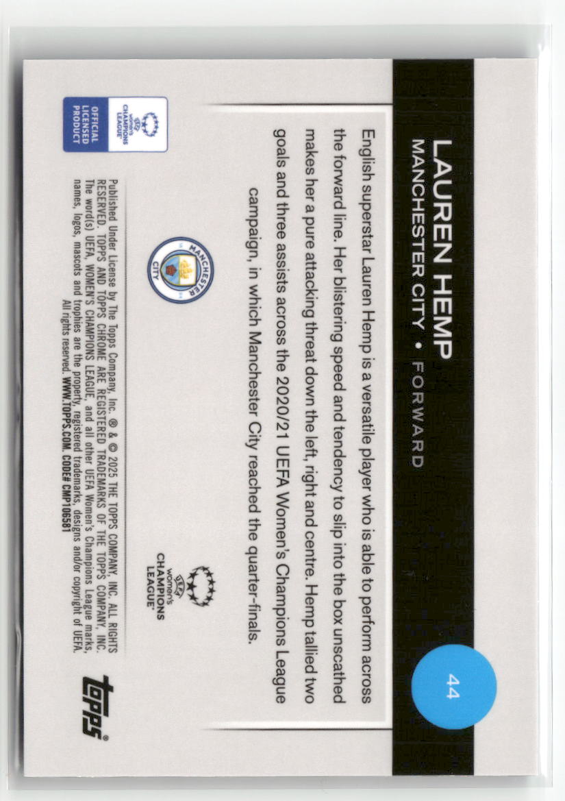2024-25 Topps Chrome Sapphire UEFA Women's Champions  #44 Lauren Hemp
