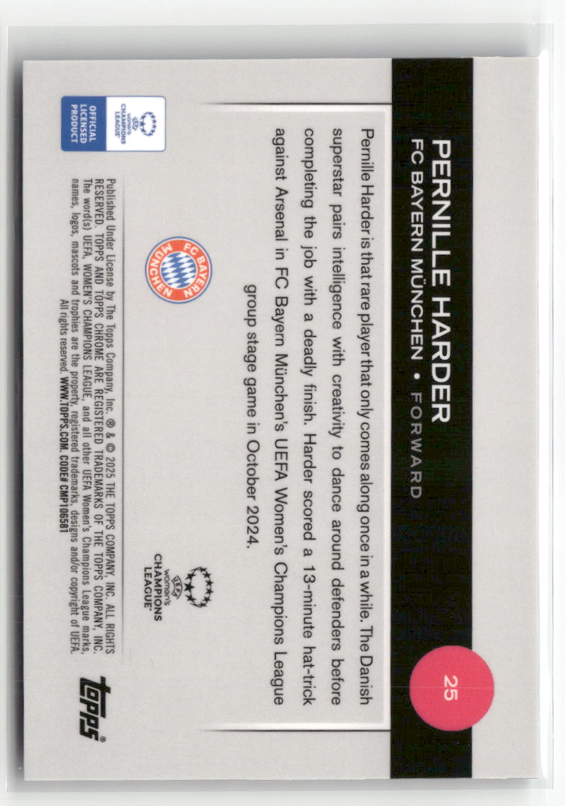 2024-25 Topps Chrome Sapphire UEFA Women's Champions  #25 Pernille Harder