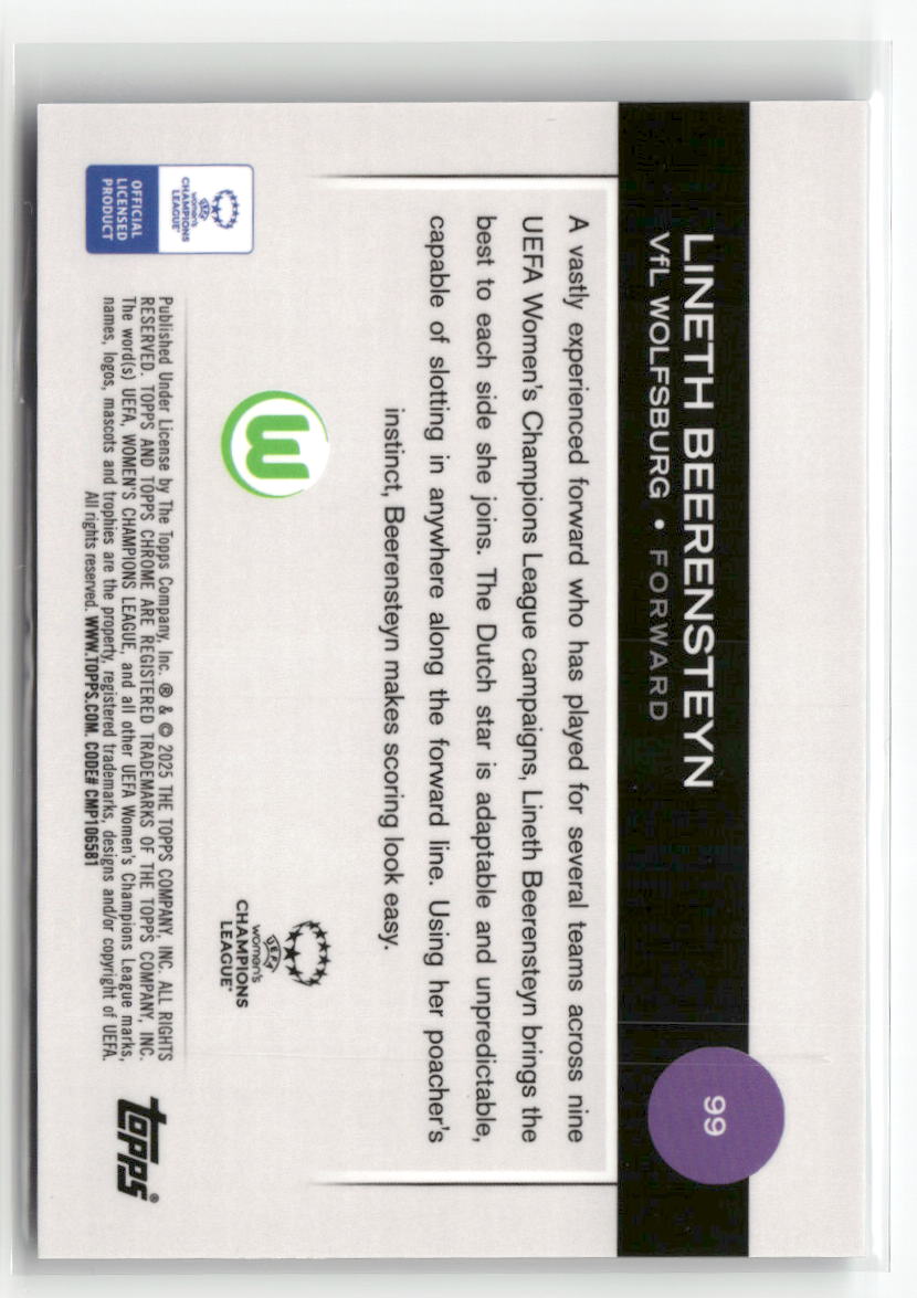 2024-25 Topps Chrome Sapphire  UEFA Women's Champions  #99 Lineth Beerensteyn