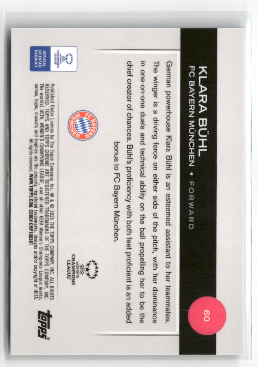 2024-25 Topps Chrome Sapphire UEFA Women's Champions #60 Klara Bühl