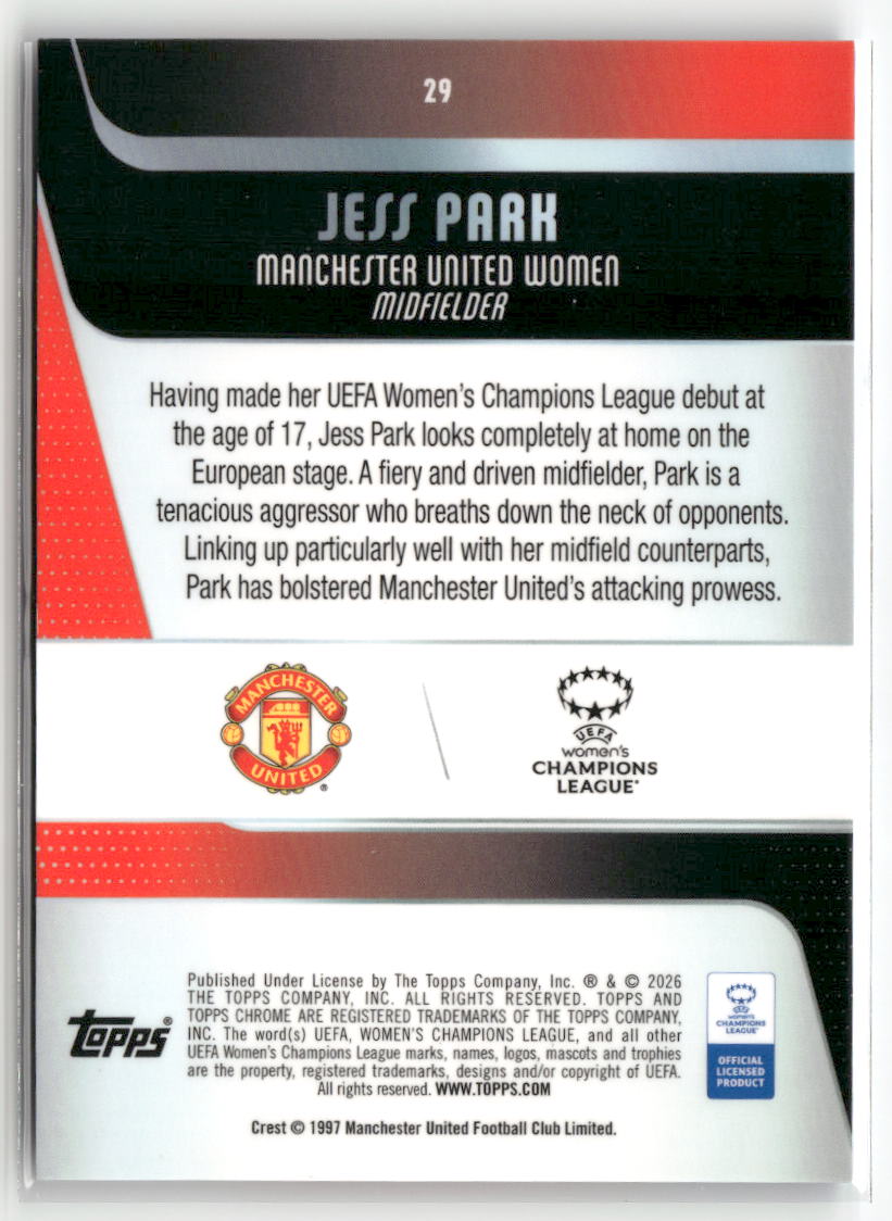 2025-26 Topps Chrome Sapphire Edition UEFA WCL #29 Jess Park