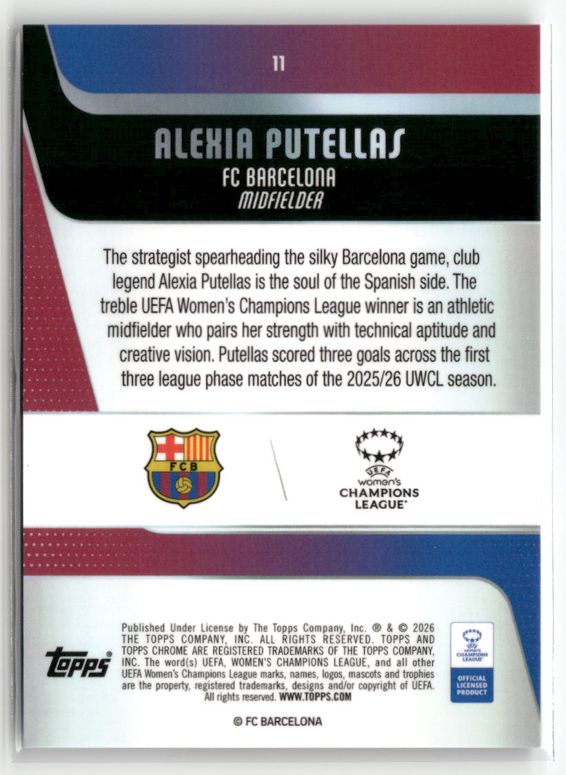 2025-26 Topps Chrome Sapphire Edition UEFA WCL #11 Alexia Putellas