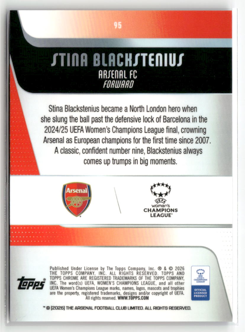 2025-26 Topps Chrome Sapphire Edition UEFA WCL #95 Stina Blackstenius