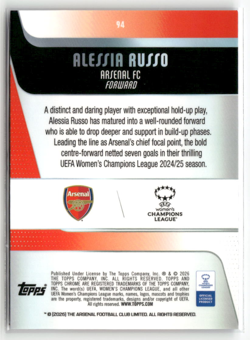 2025-26 Topps Chrome Sapphire Edition UEFA WCL #94 Alessia Russo