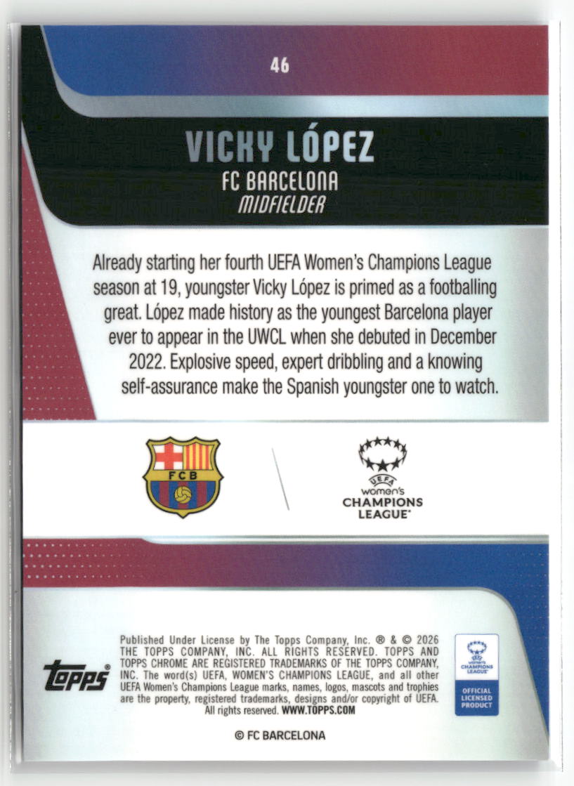 2025-26 Topps Chrome Sapphire Edition UEFA WCL #46 Vicky López